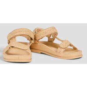 Beige Woven Strap Flat Sandals by Sandro With Velcro Closures size 9